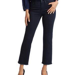 NYDJ Marilyn Frayed Hems Cropped Jeans, Midnight Falls, Sz. 10   NWT